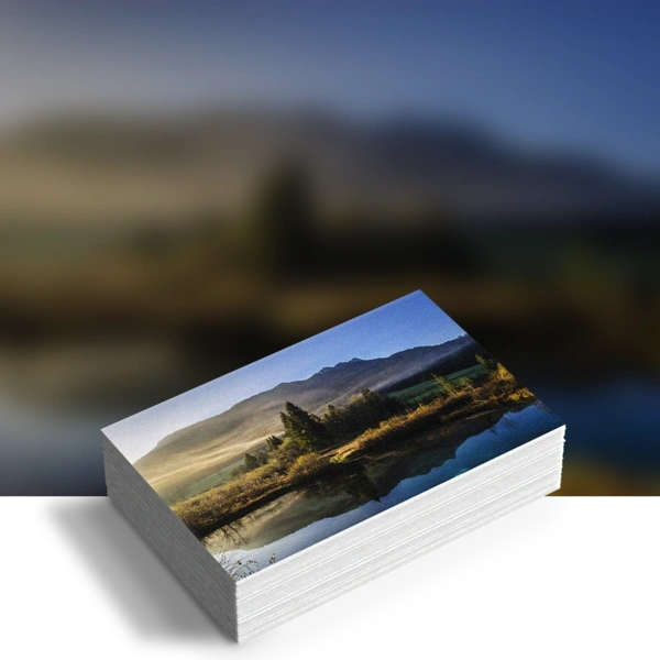 Real printed business card stack showing professional print quality